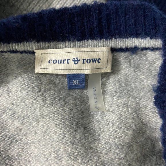NWT COURT & ROWE Blue Argyle‎ Crew Neck Sweater (XL - Picture 6 of 8
